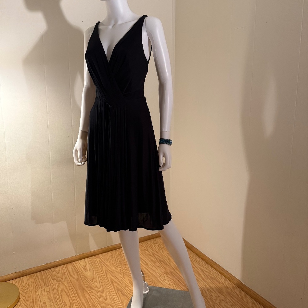 Calvin Klein V-Neck Midi Black Dress Capsule Medium